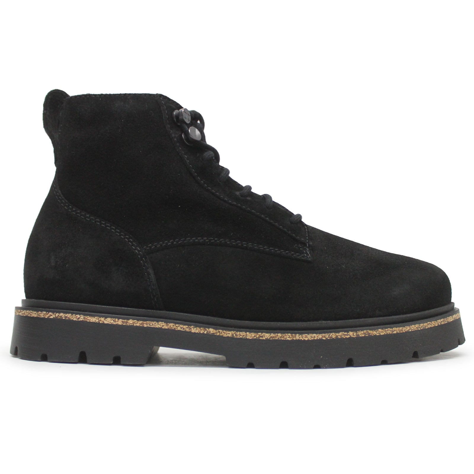 Birkenstock Highwood Lace Mid Suede Leather Womens Boots#color_black