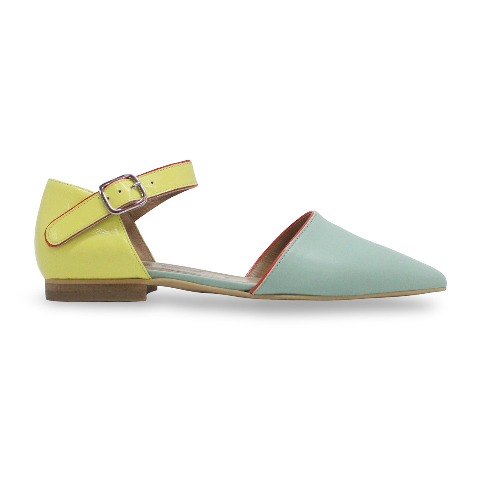 Fly London SARJ266FLY Kaiser Leather Womens Shoes#color_spearmint lemon scarlet