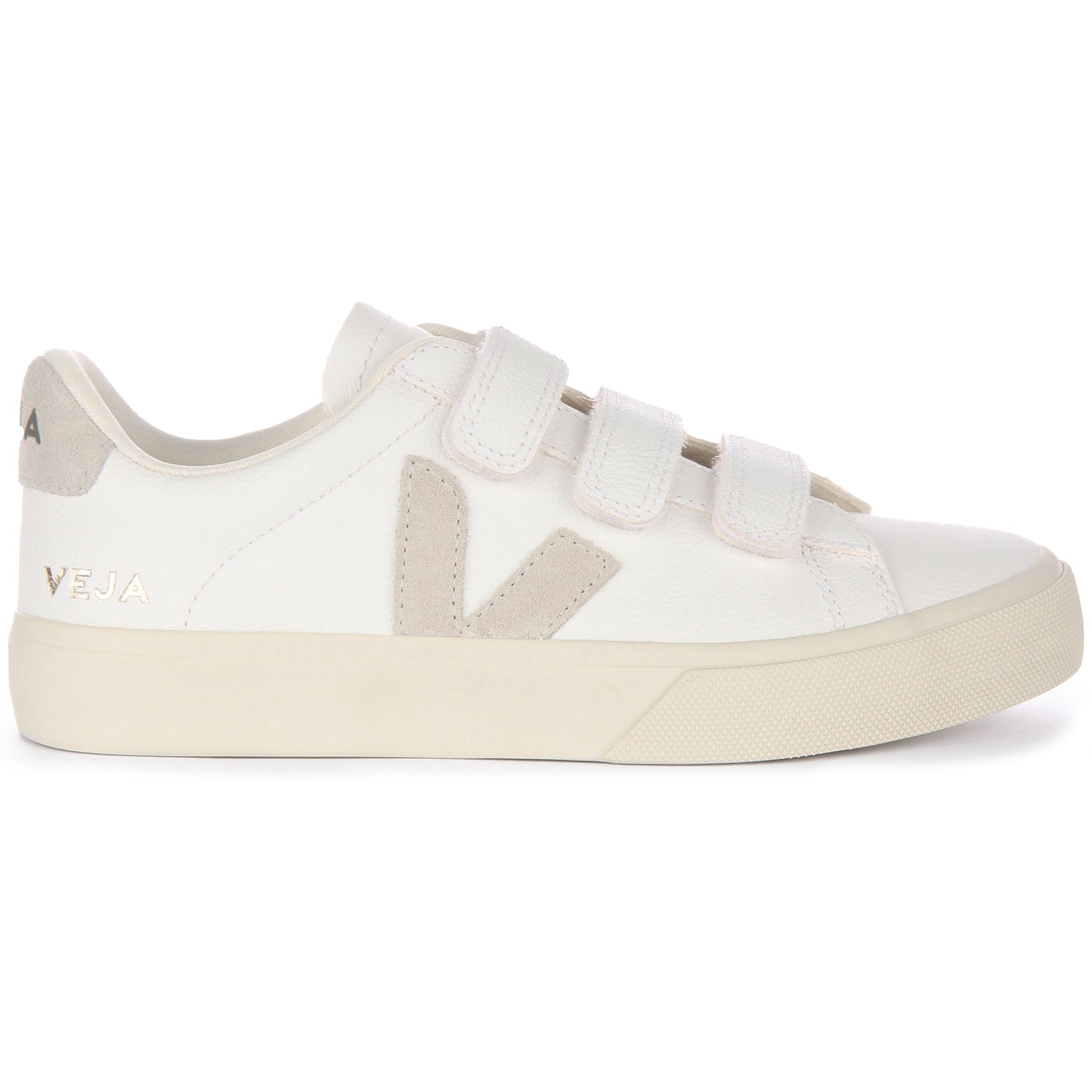 Veja Recife Chromefree Leather Womens Trainers#color_white natural