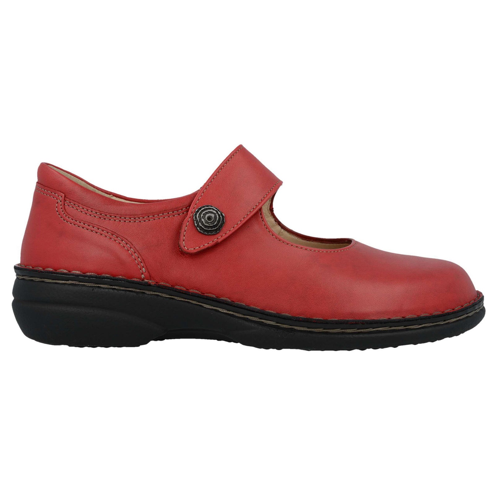 Finn Comfort Laval 2058-256143 Leather Womens Shoes - Campari - 38#color_campari