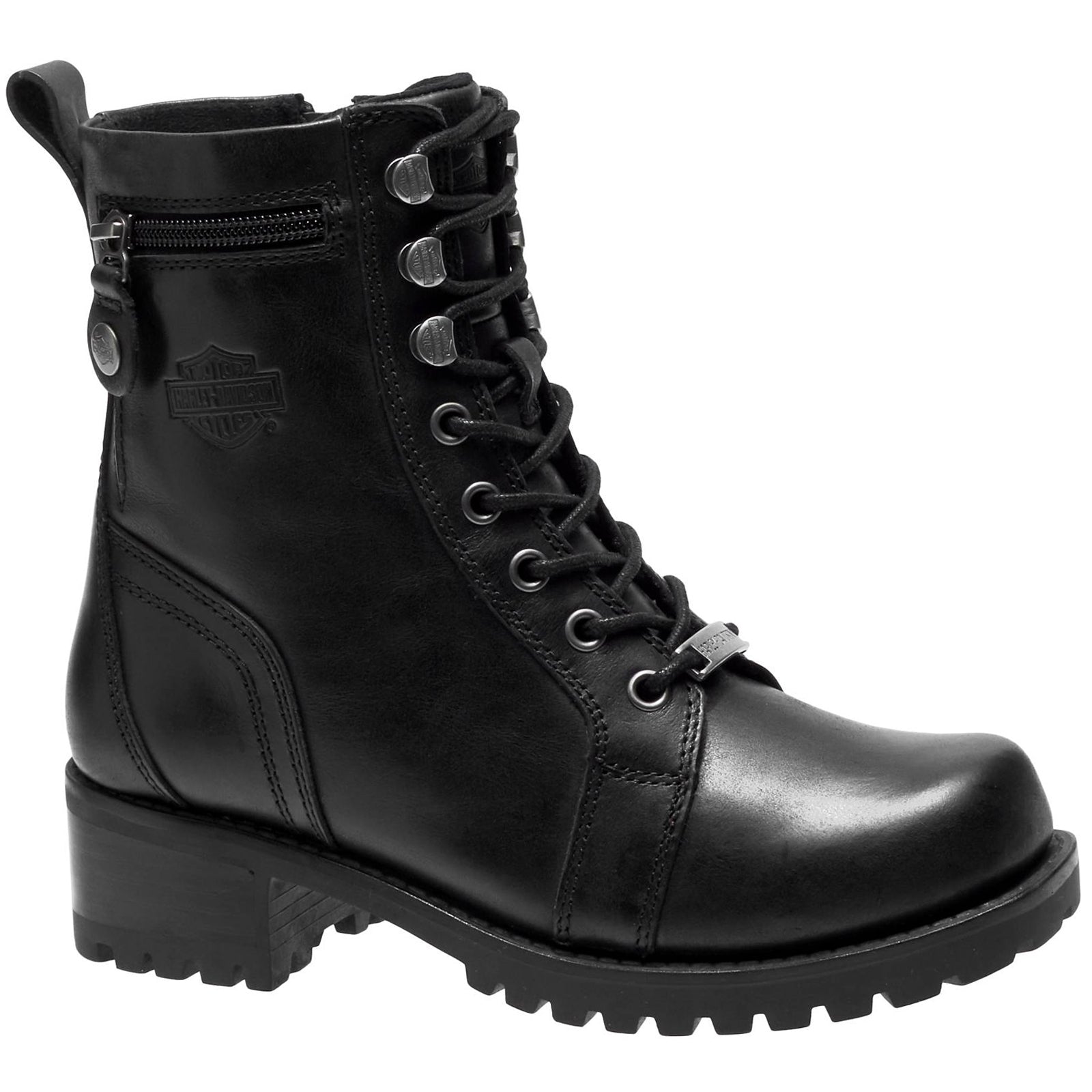 Harley Davidson Keeler D84330 Leather Womens Boots - Black - 38#color_black