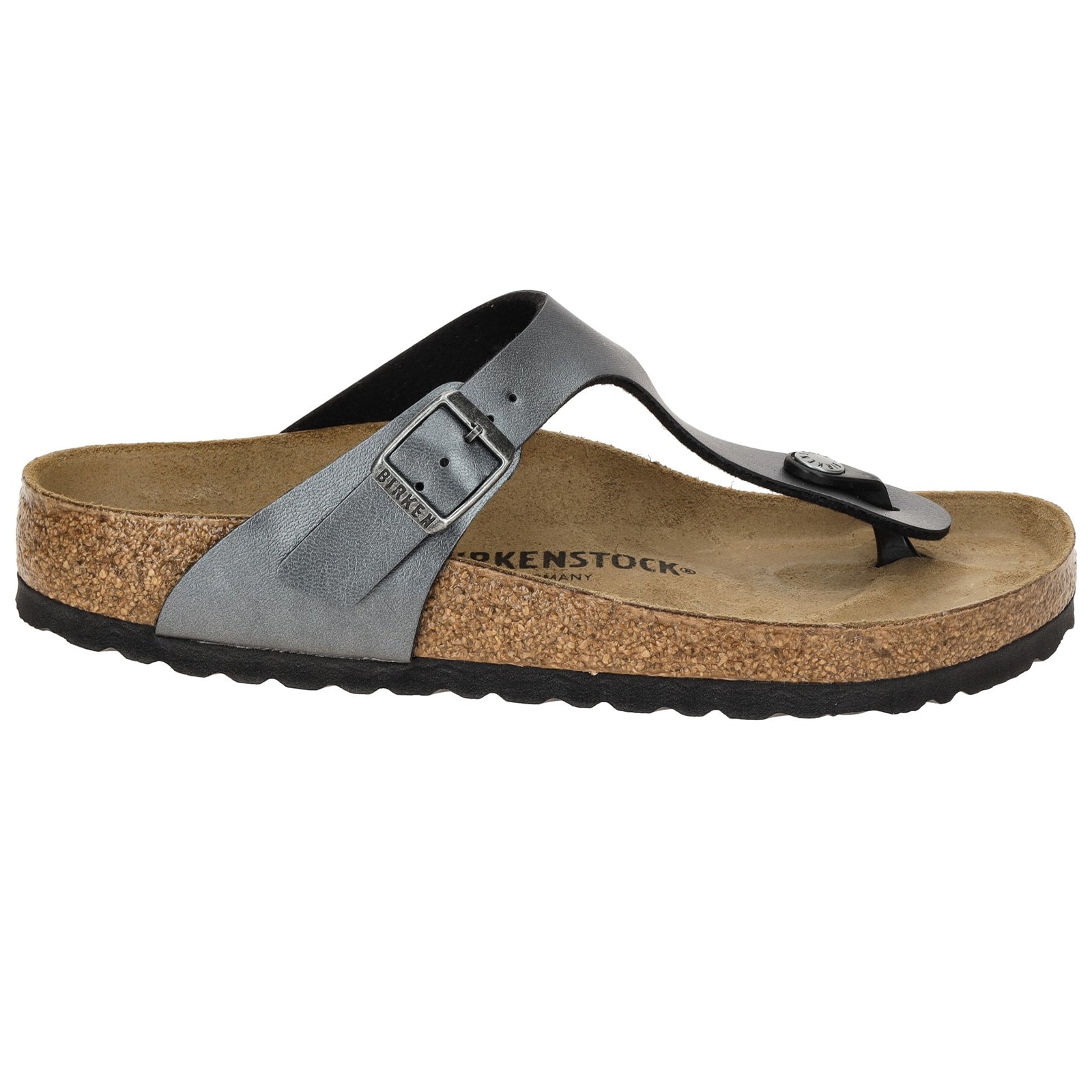 Birkenstock Gizeh BS Birko-Flor Unisex Sandals#color_metallic black
