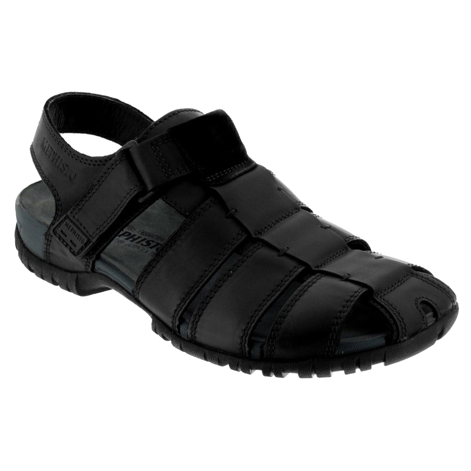 Mephisto Basile Nubuck Mens Sandals#color_black