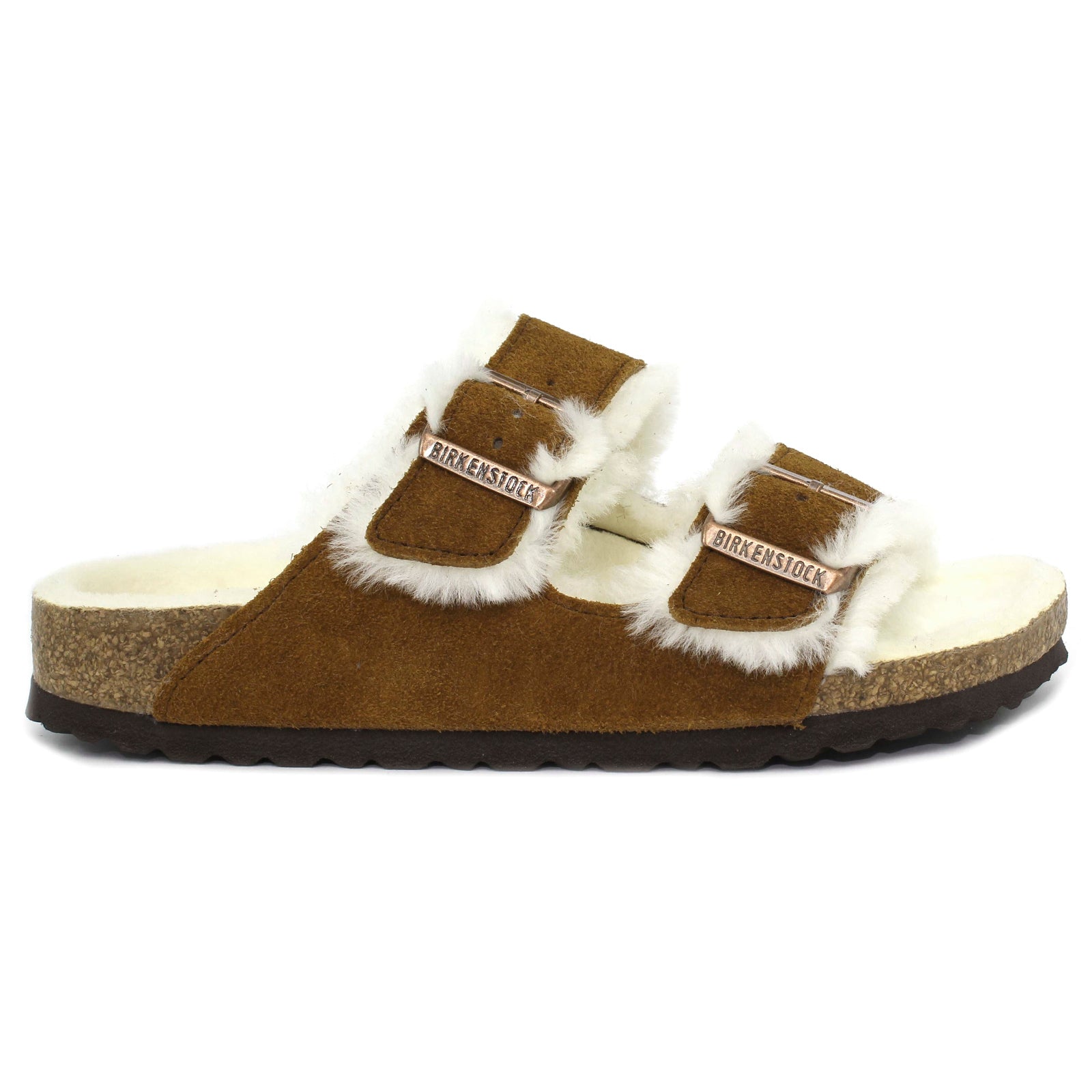 Birkenstock Arizona Shearling Suede Unisex Sandals#color_mink