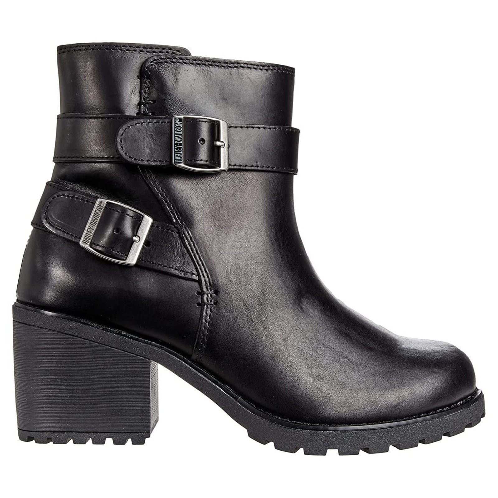 Harley Davidson Lalanne DBL Strap Leather Womens Boots#color_black