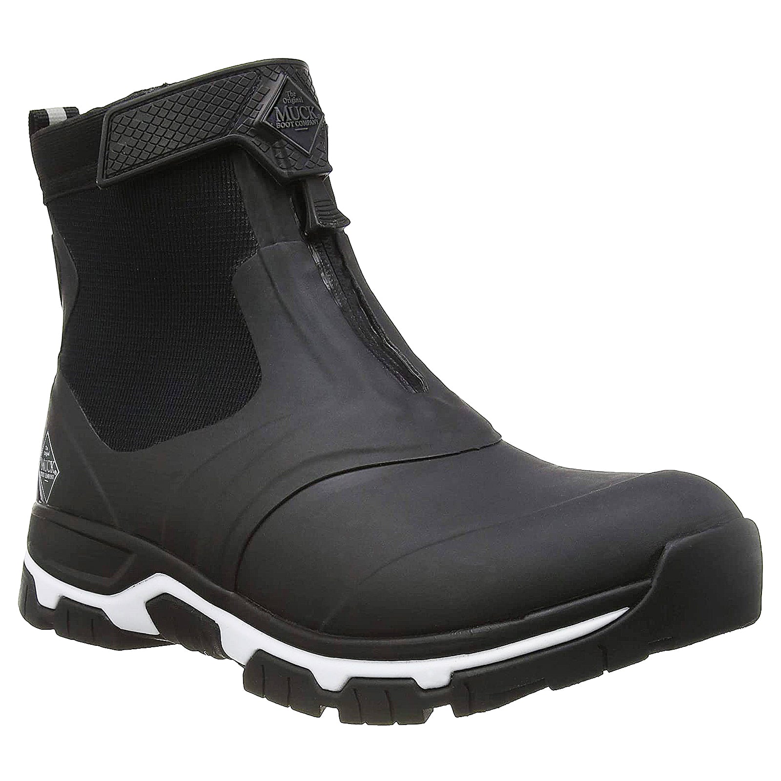 Muck Apex Mid Zip AXWZ-000 Rubber Synthetic Womens Boots - Black White - 39-40#color_black white