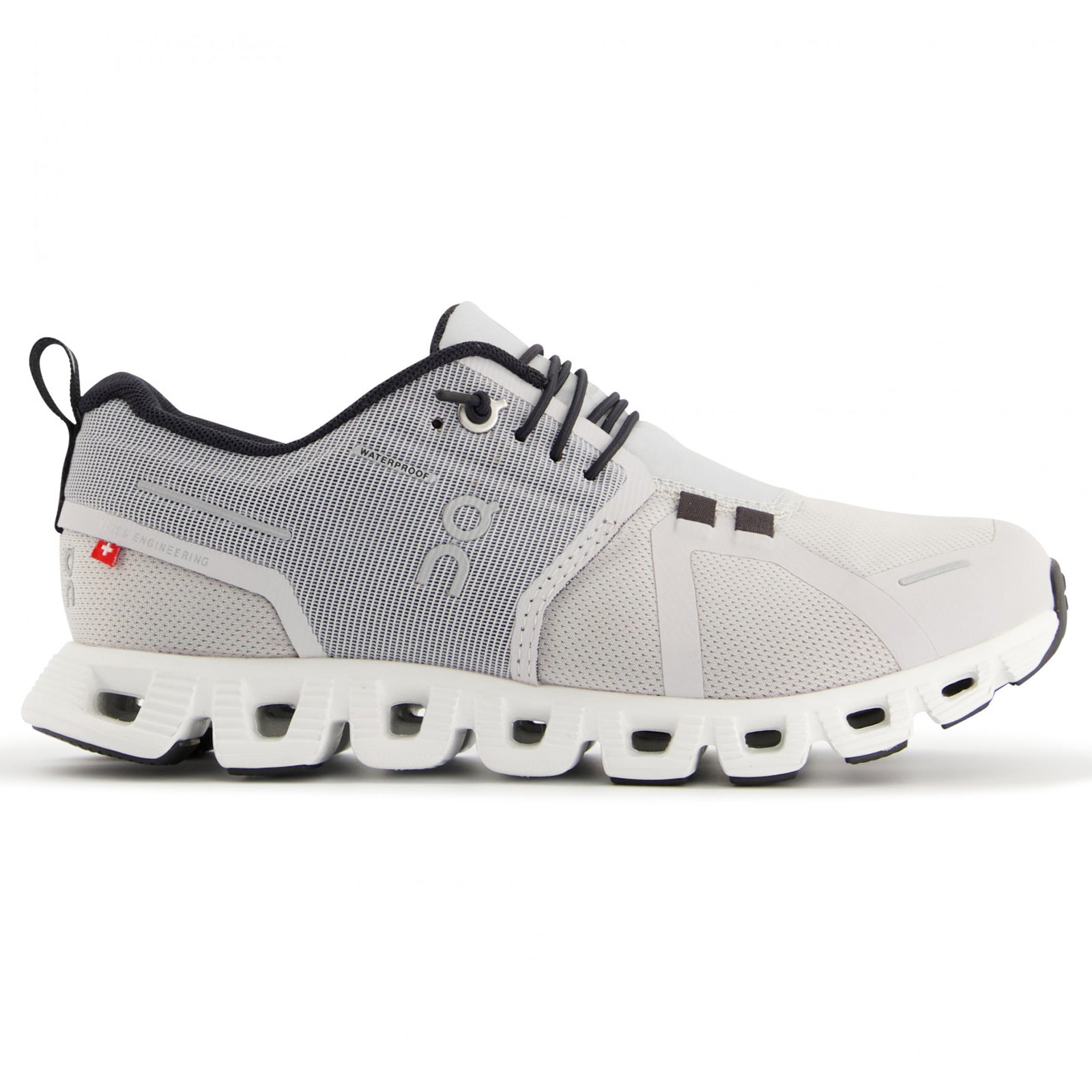 On Cloud 5 Waterproof Textile Synthetic Womens Trainers#color_glacier white