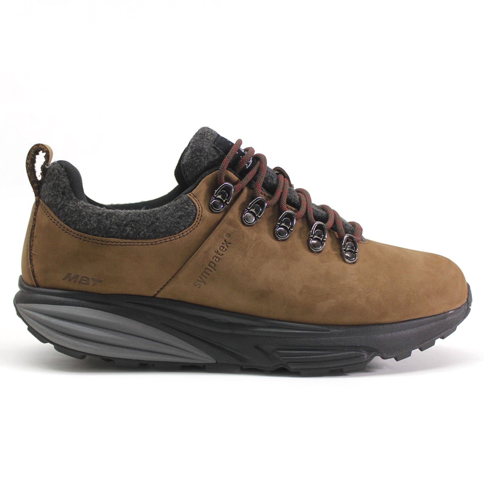 MBT MT Alpine Sym Low Nubuck Leather Mens Trainers#color_chocolate brown