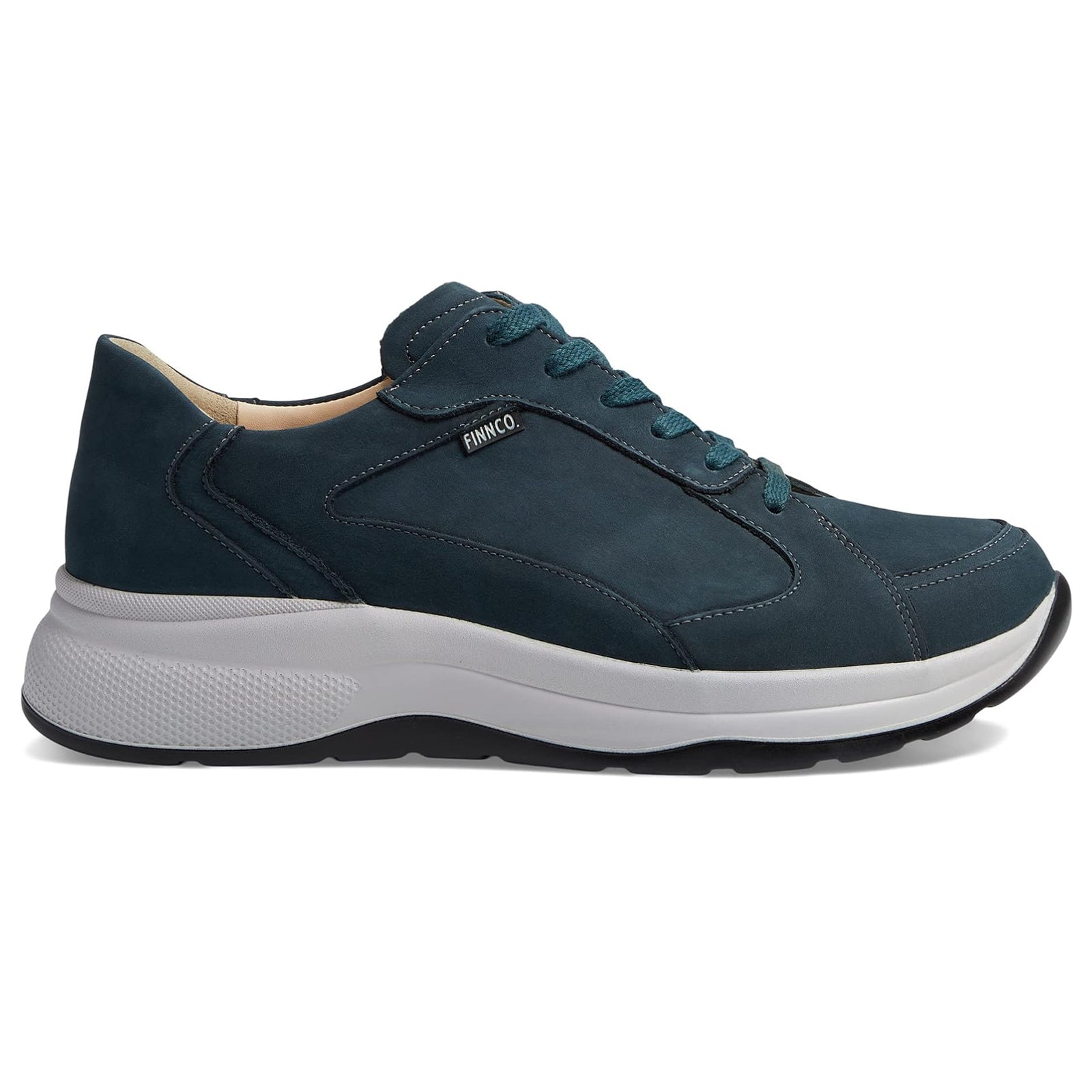 Finn Comfort Piccadilly Nubuck Leather Womens Shoes#color_petrol