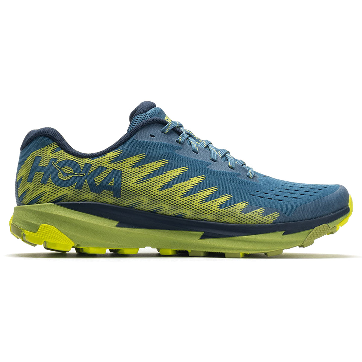 Hoka Torrent 3 Textile Synthetic Mens Trainers#color_bluesteel dark citron