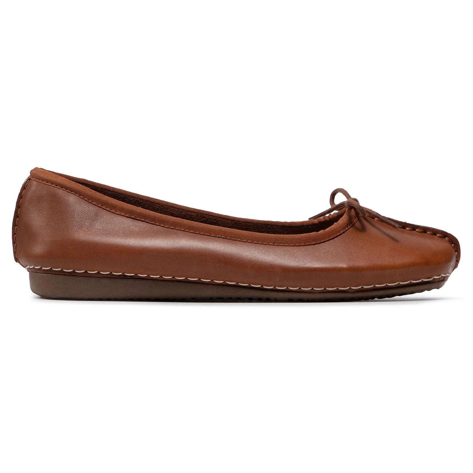Clarks Freckle Ice Leather Womens Shoes#color_dark tan