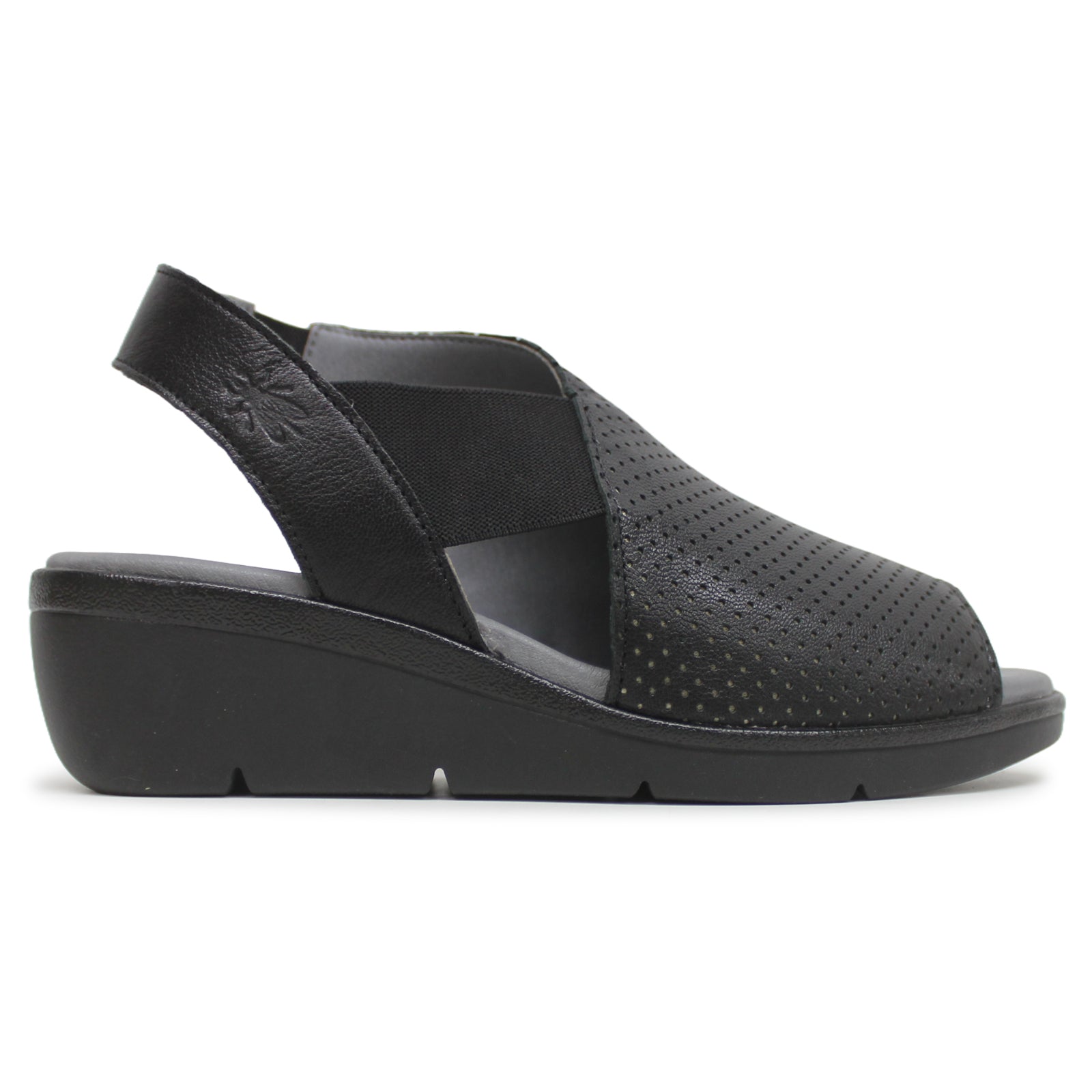 Fly London NISI066FLY Mousse Leather Womens Sandals#color_black