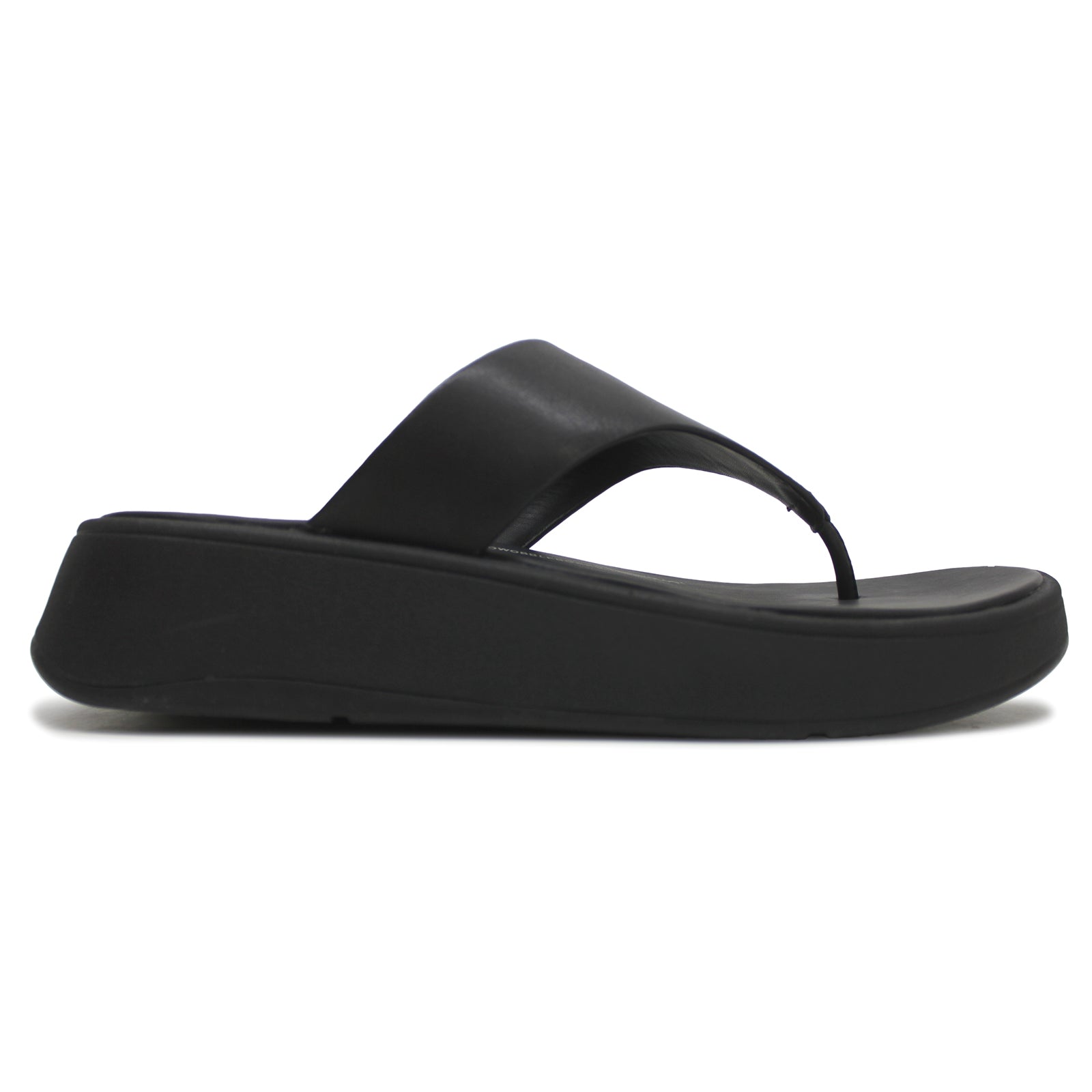 FitFlop F Mode Flatform Toe Post Leather Womens Sandals#color_all black
