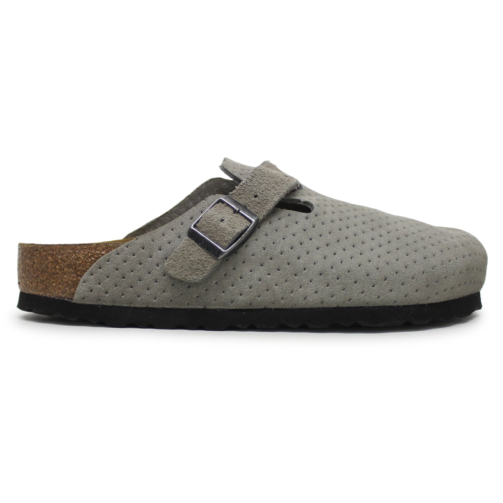 Birkenstock Boston BS Suede Embossed Unisex Sandals#color_emboss dots stone coin