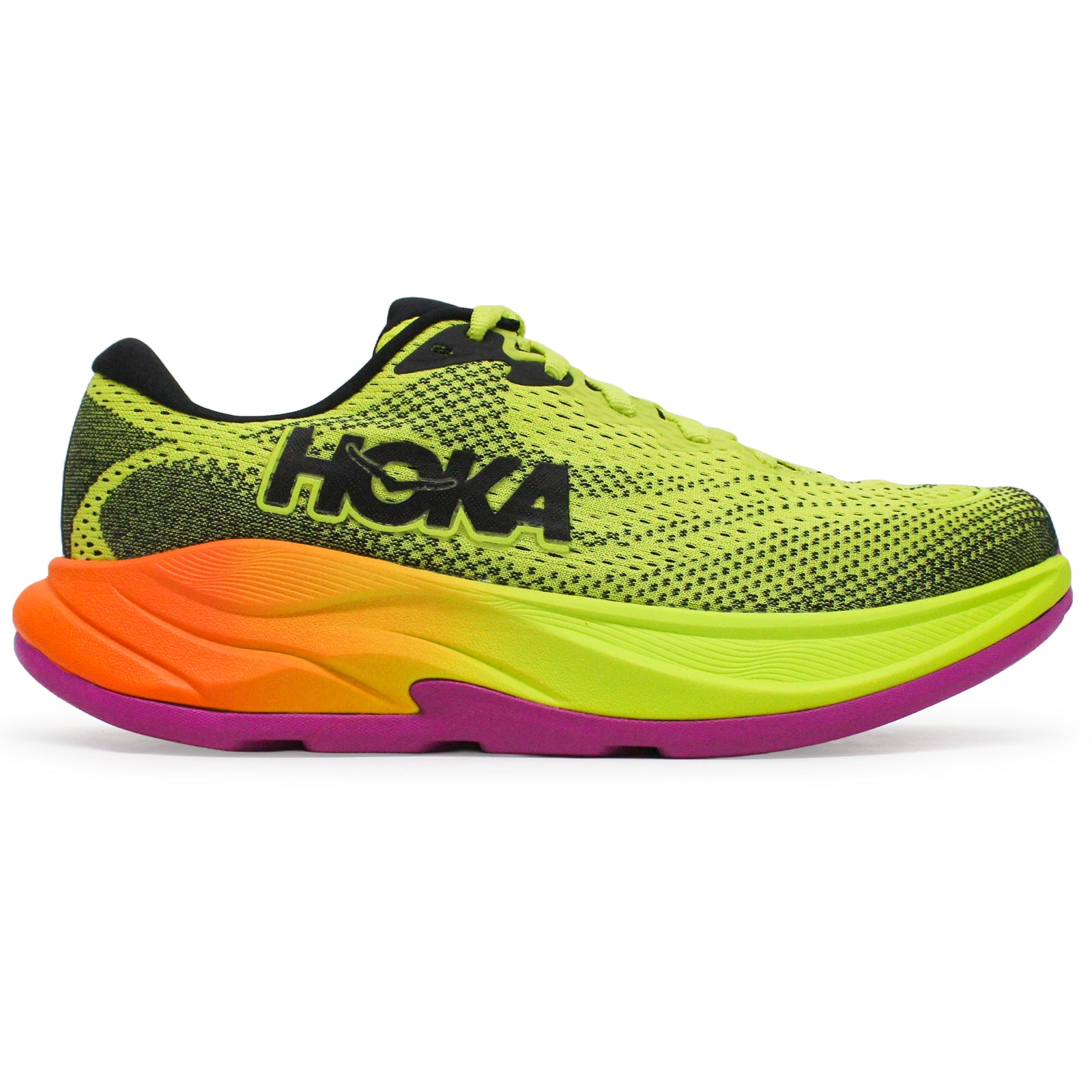 Hoka Rincon 4 1155131-HKC Synthetic Textile Womens Trainers - Hoka Citrus Black - 6.5#color_hoka citrus black