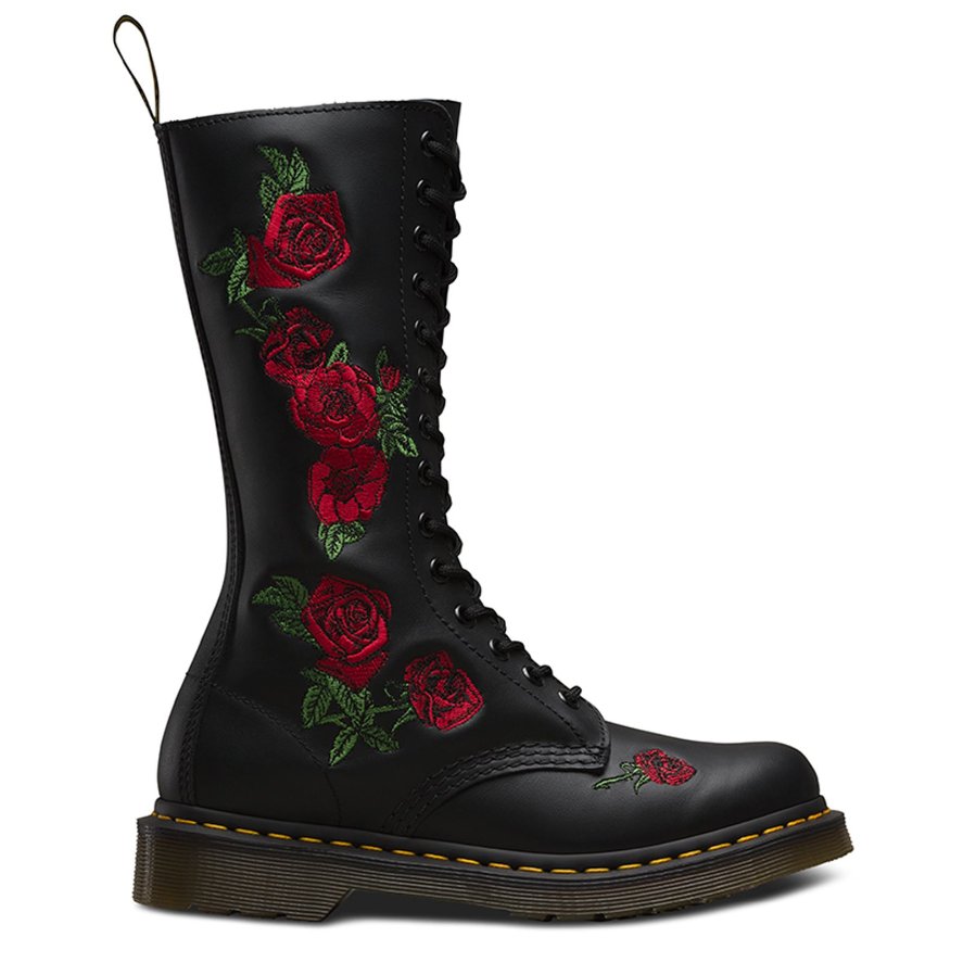 Dr.Martens Vonda 14 Eyelet Black Womens Boots#color_black