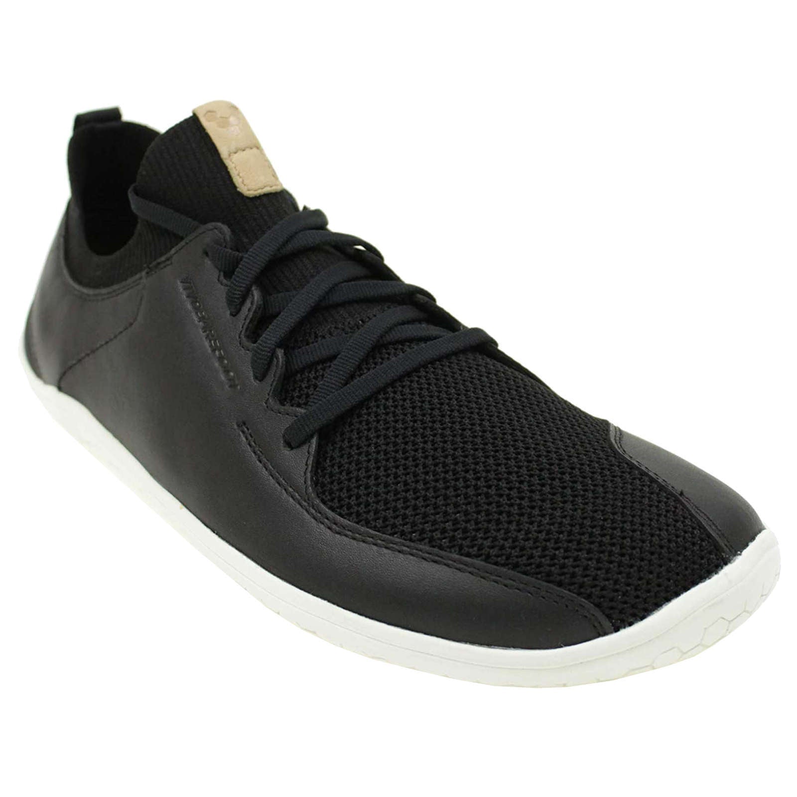 Vivobarefoot Primus Knit Leather Textile Womens Sneakers#color_black