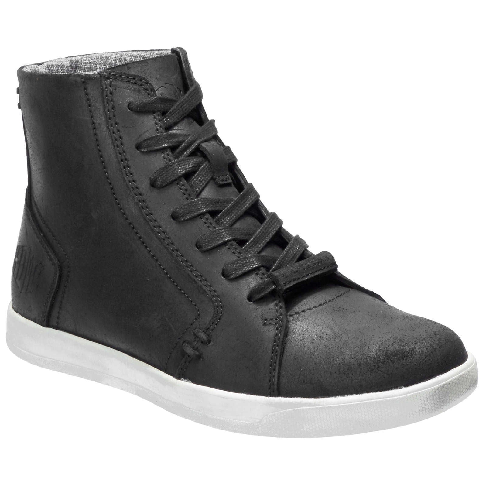 Harley Davidson Putnam Full Grain Leather Men's High-Top Trainers#color_black