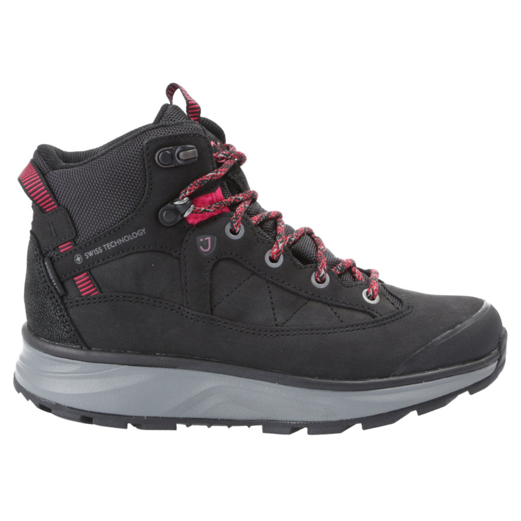 Joya Montana PTX Nubuck Leather & Textile Women's Sneakers#color_black pink