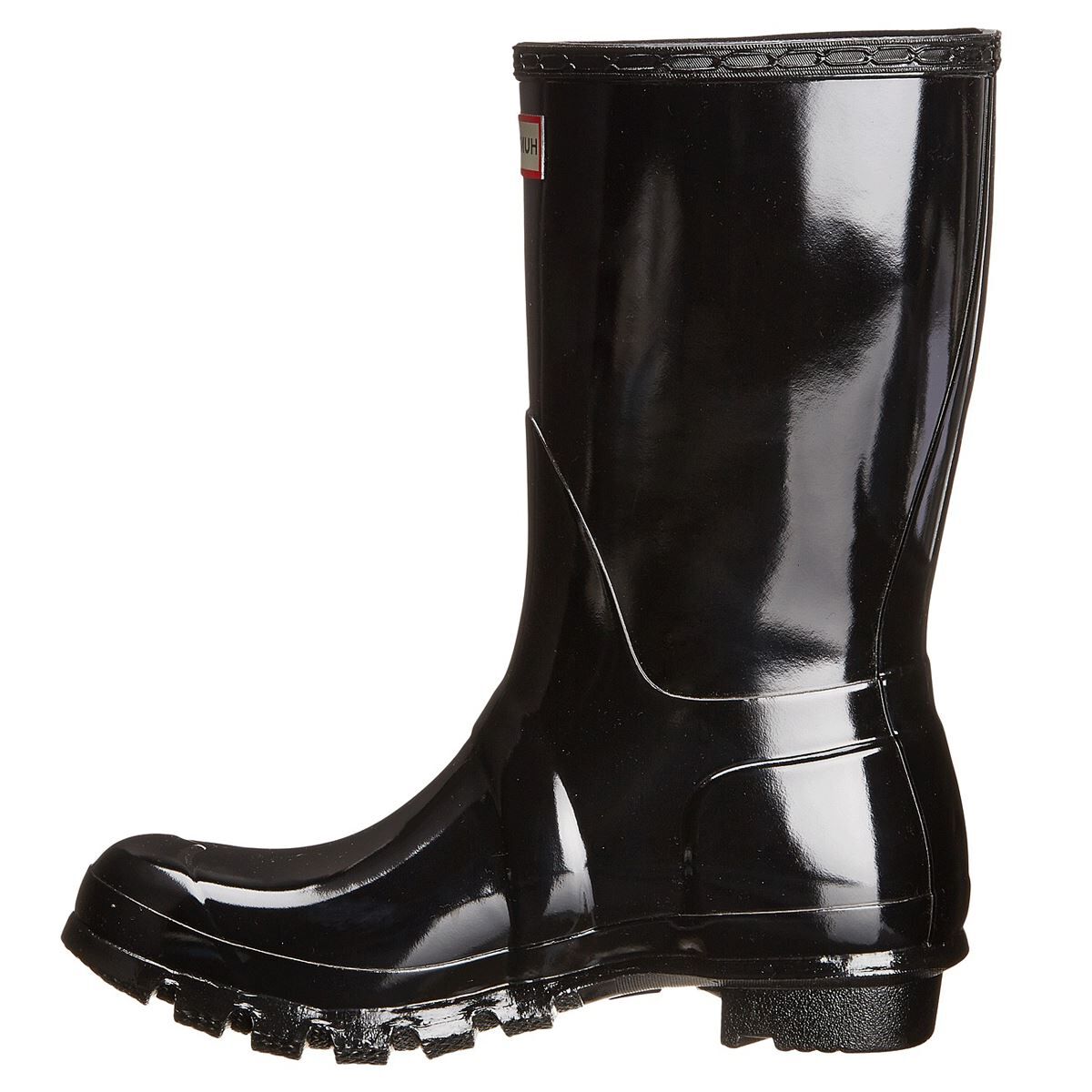 Hunter Original Short Gloss Black Womens Boots - WFS1000RGL BLK#color_black