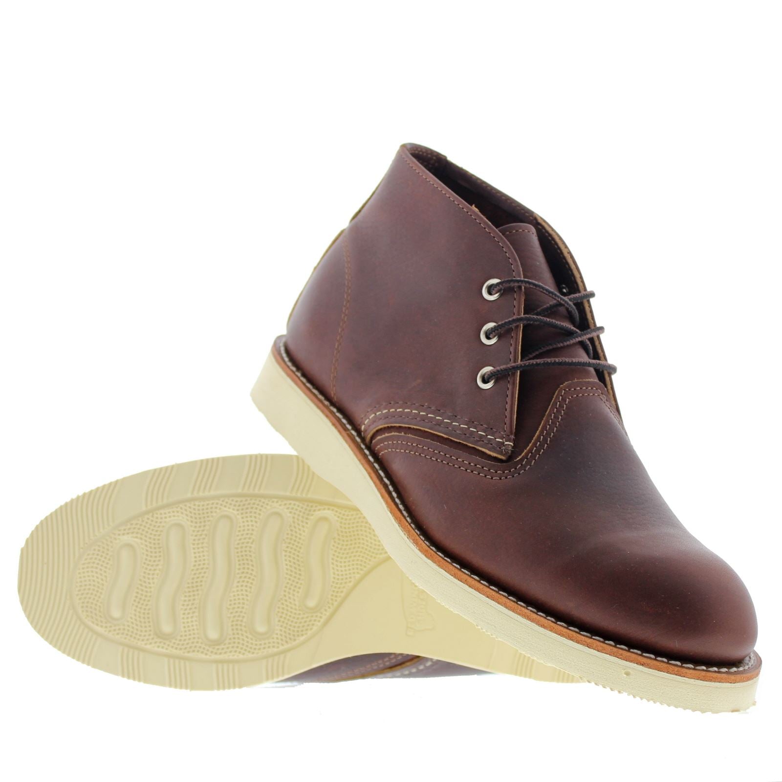 Red Wing Classic Chukka 3141 3141-2D Leather Mens Boots - Dark Brown - 41#color_dark brown