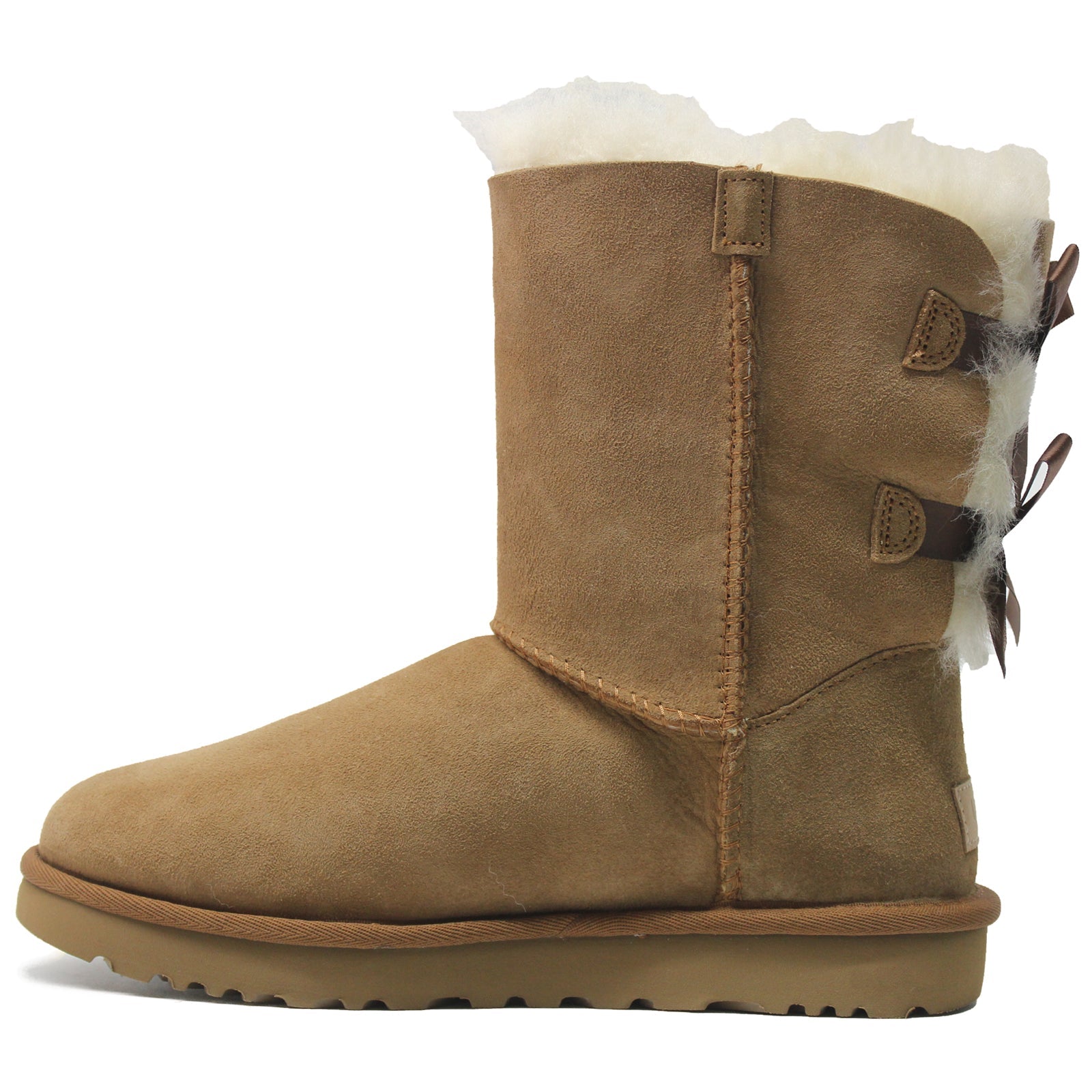 UGG Bailey Bow II Water Resistant Suede Sheepskin Women's Winter Boots#color_chestnut