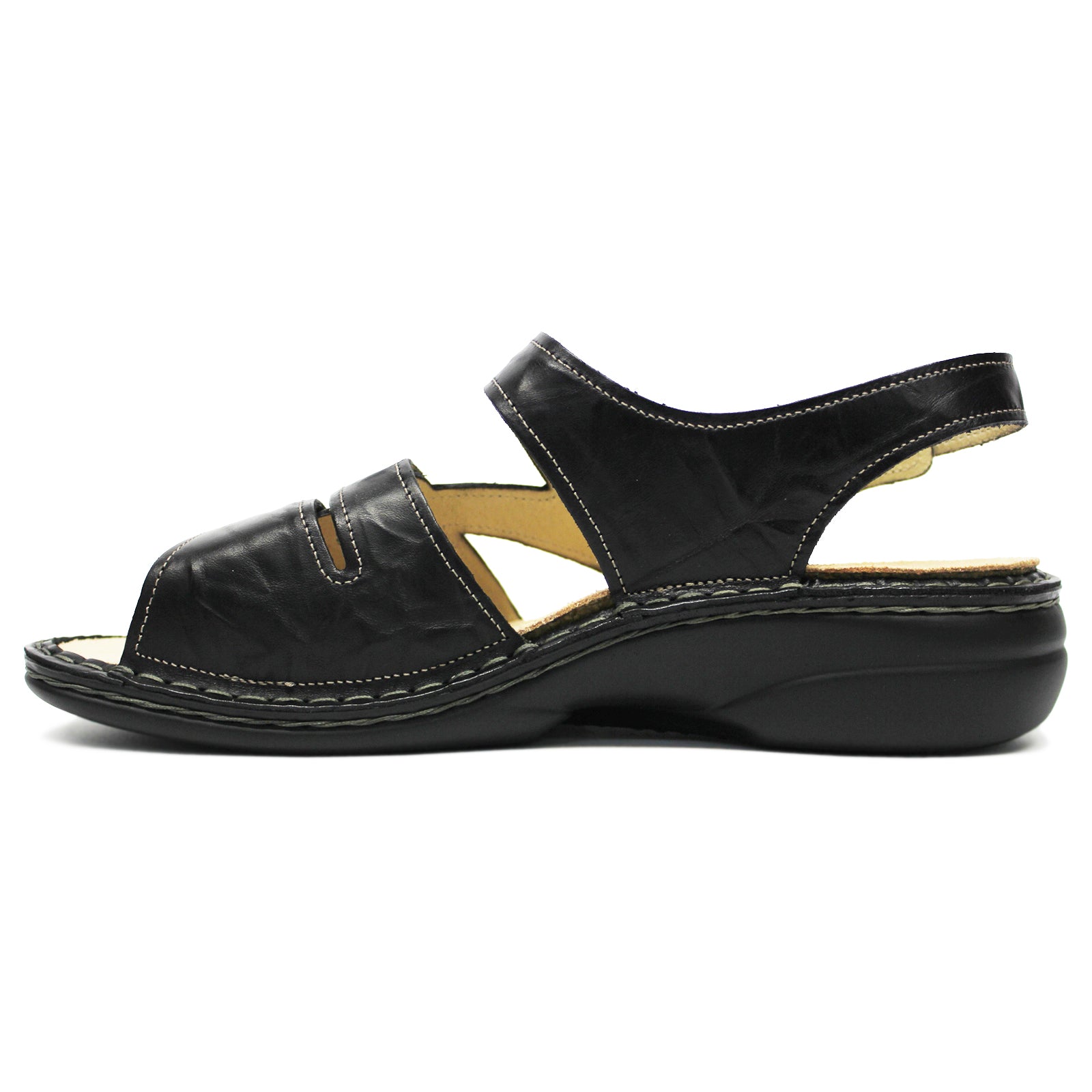 Finn Comfort 2562 Gomera Plisseelight 2562-345099 Womens Sandals Black - 4 UK - 37 EU - 6-6.5 US#color_black