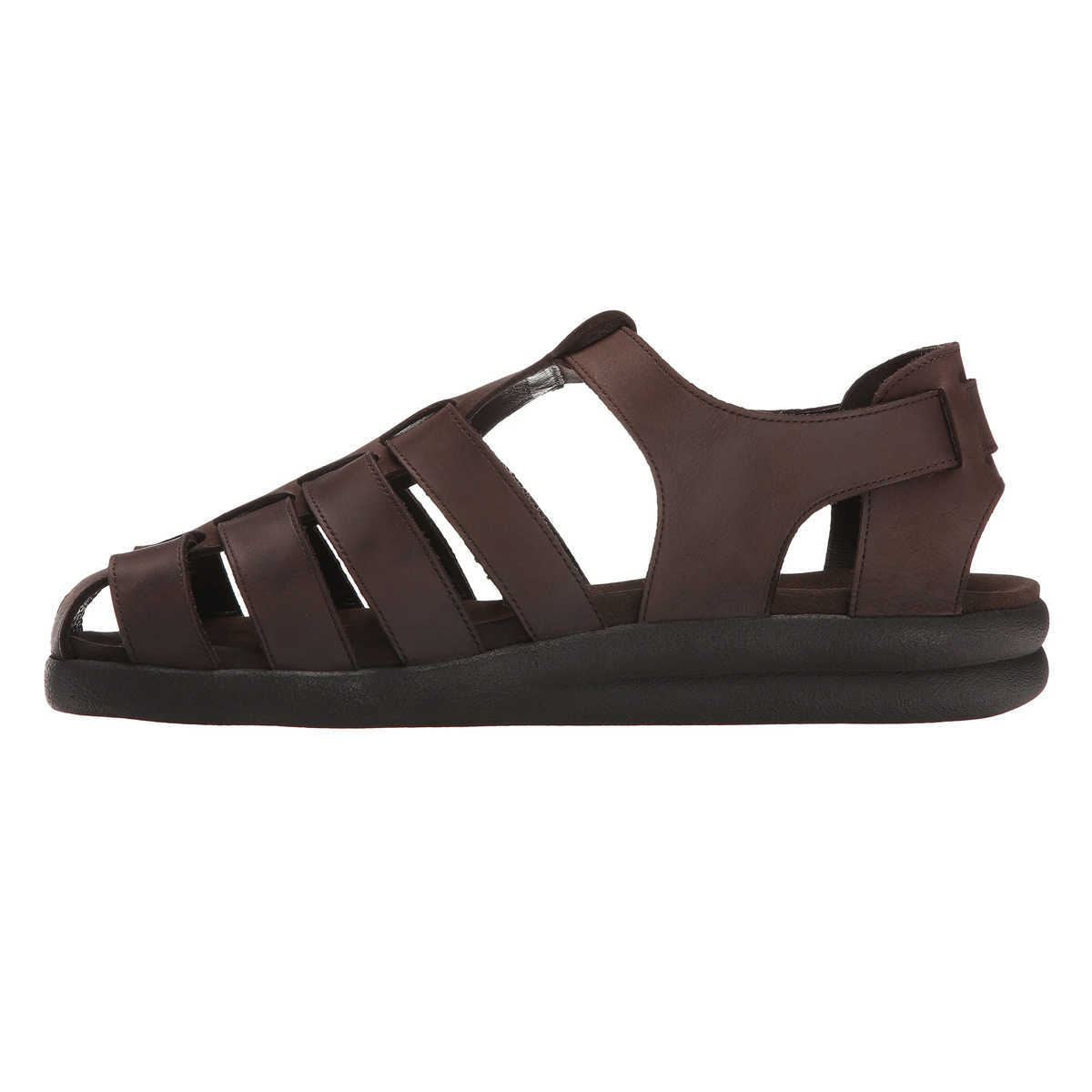 Mephisto Sam Dark Brown Leather Mens Sandals#color_dark brown