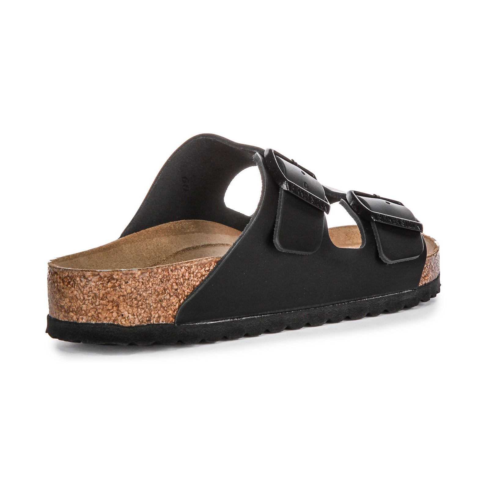 Birkenstock Arizona Leather Women's Slides Black Sandals#color_black
