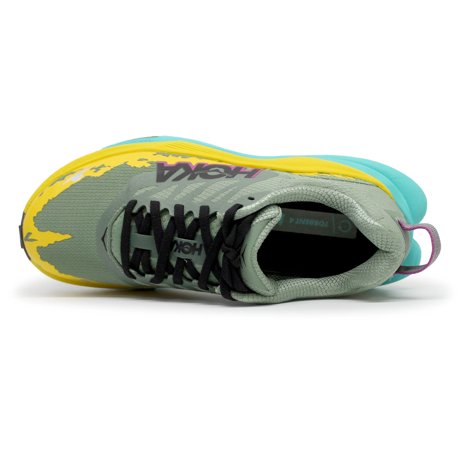 Hoka Torrent 4 Textile Synthetic Women's Running Shoes#color_succulent electric aqua