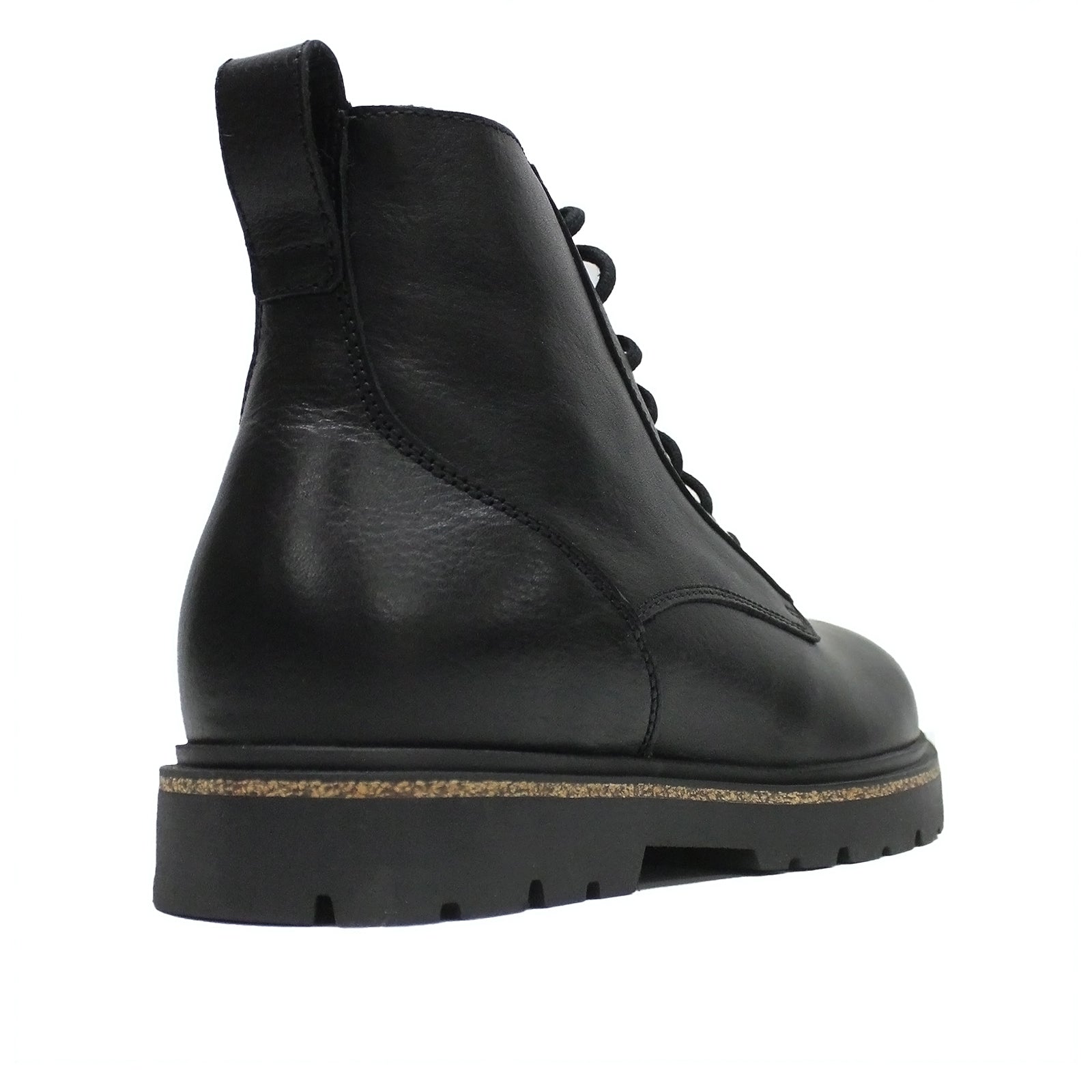 Birkenstock Highwood Lace Mid Natural Leather Mens Boots#color_black