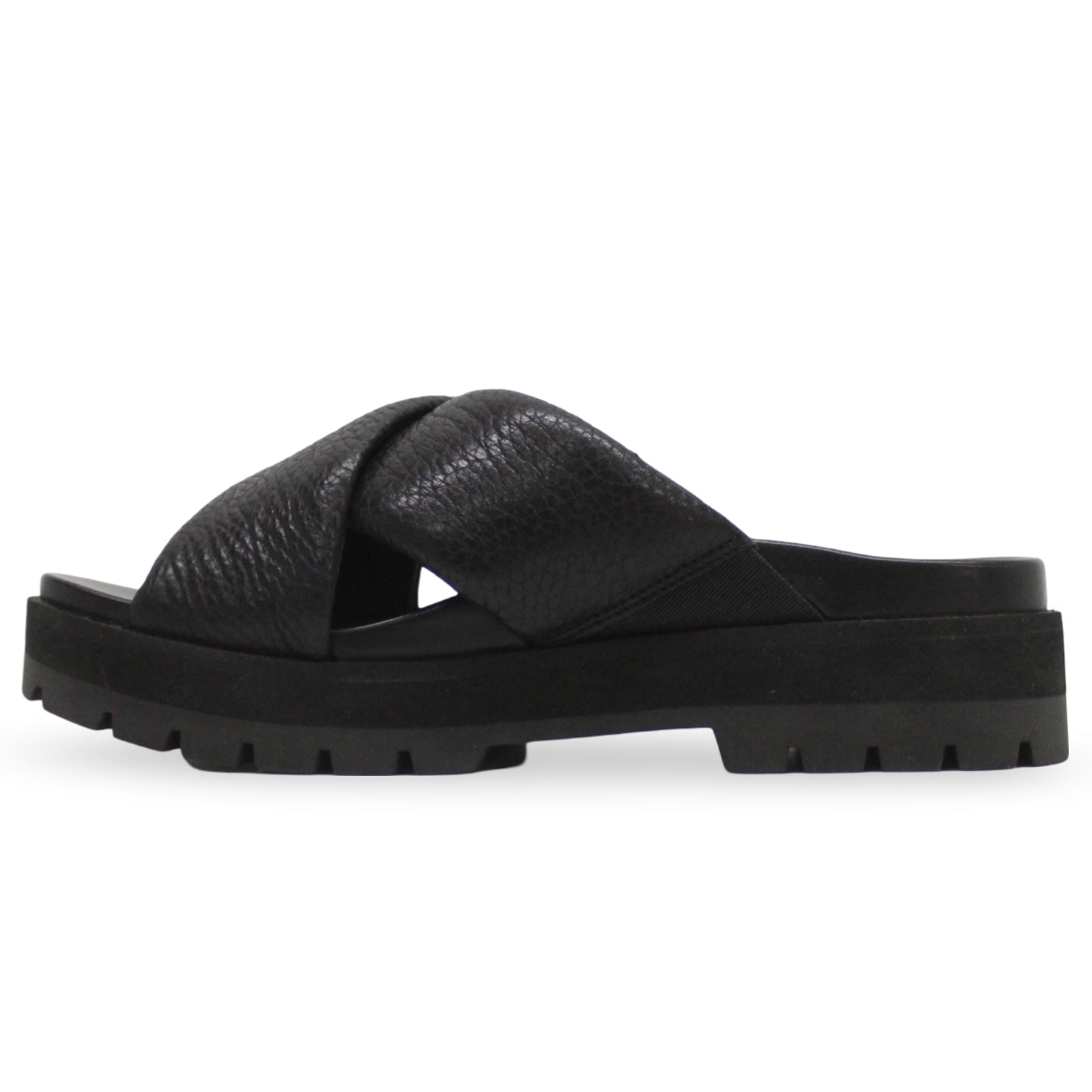 Vionic Vesta Tumbled Leather Womens Sandals#color_black