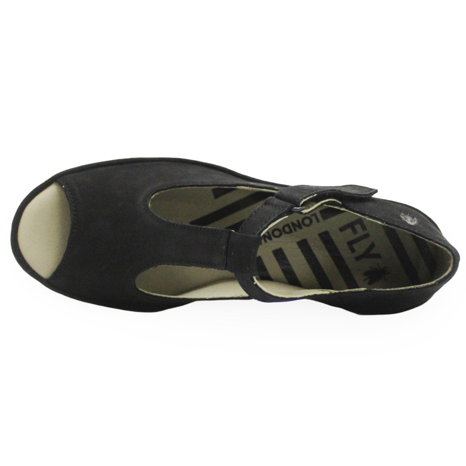 Fly London BEIL584FLY Cupido Leather Womens Sandals#color_black