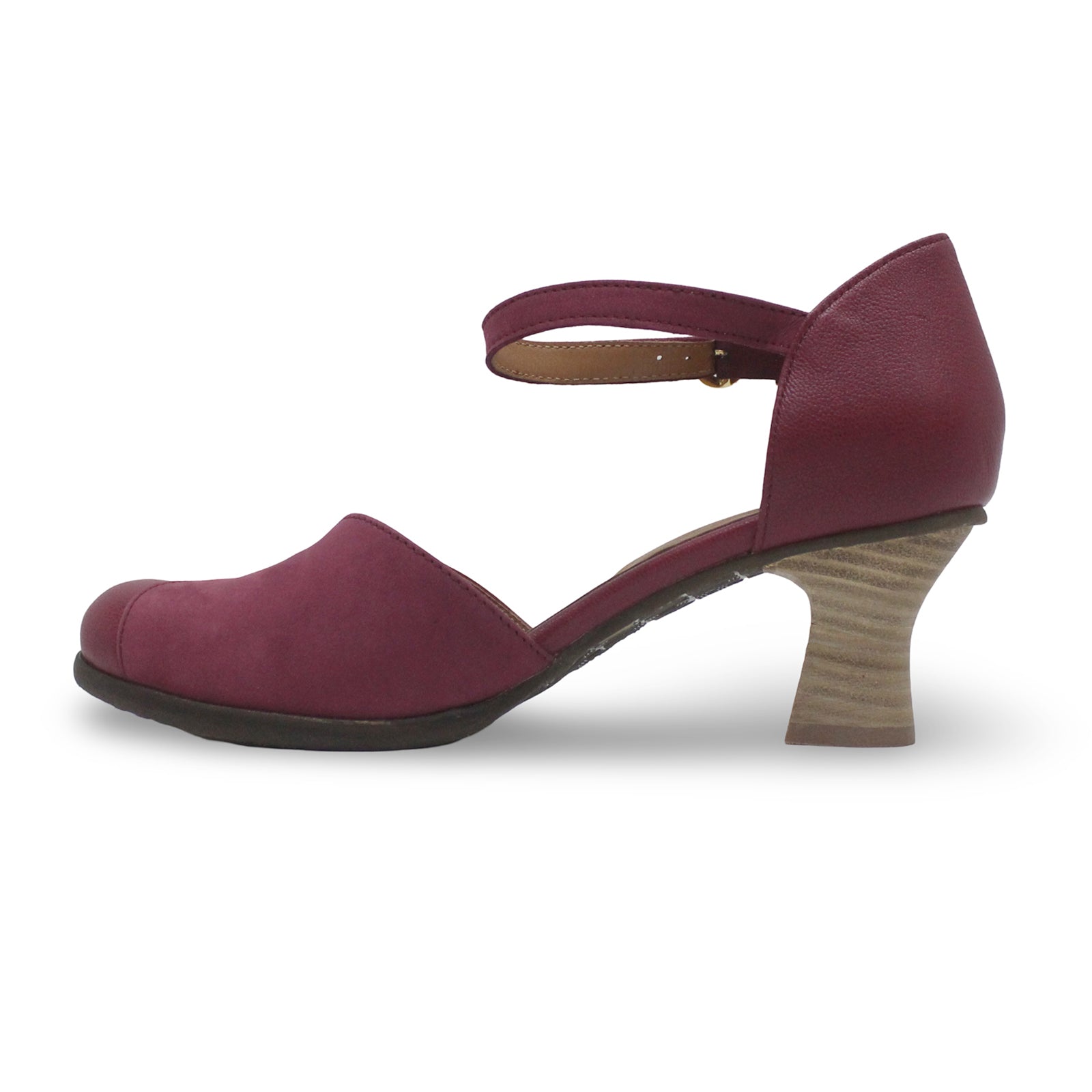 Fly London BESH087FLY Mousse Leather Womens Sandals#color_berry