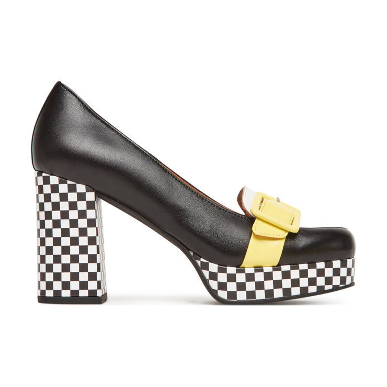 Fly London ELLO242FLY Nappalak Leather Womens Shoes#color_black white lemon