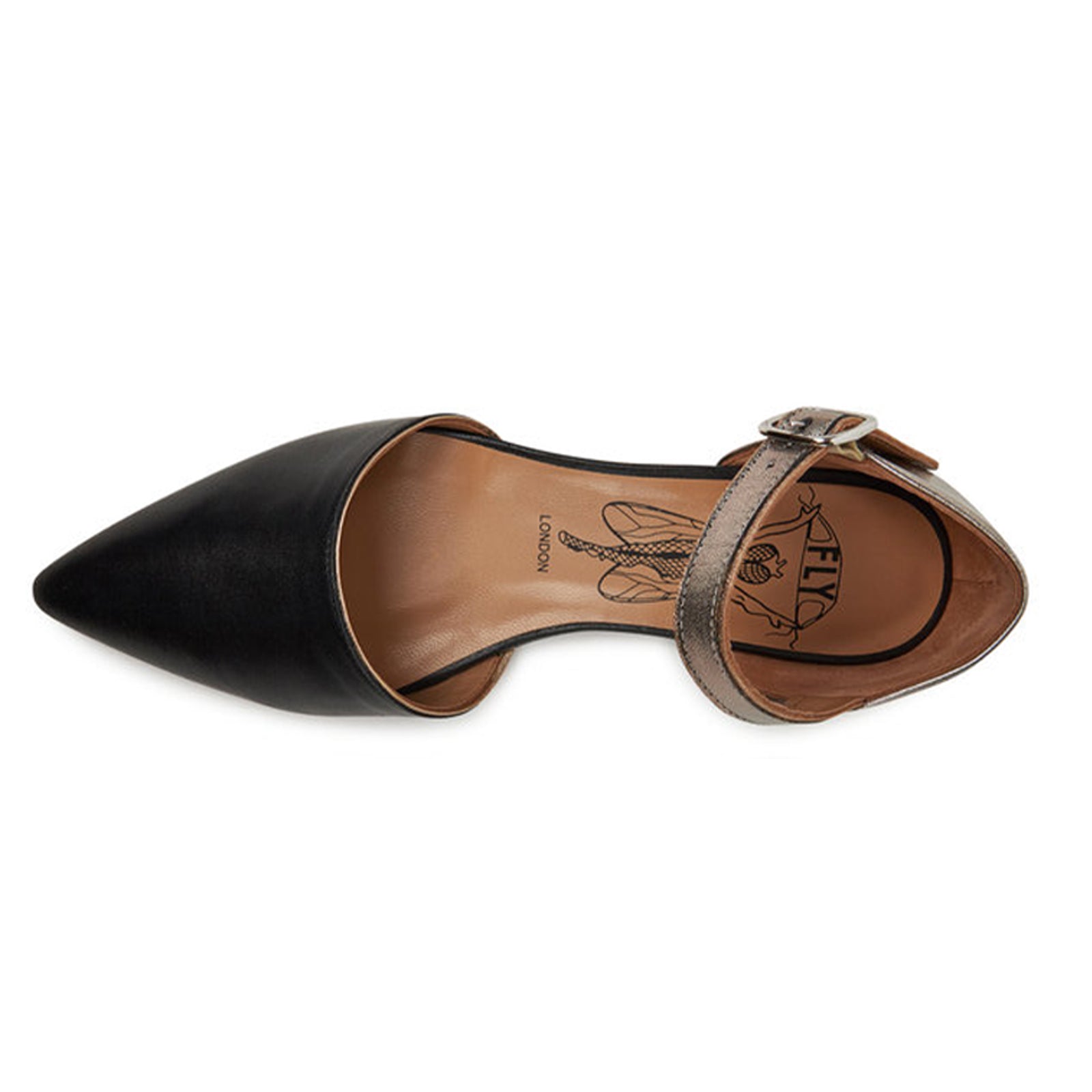 Fly London SARJ266FLY Kaiser Leather Womens Shoes#color_black graphite silver