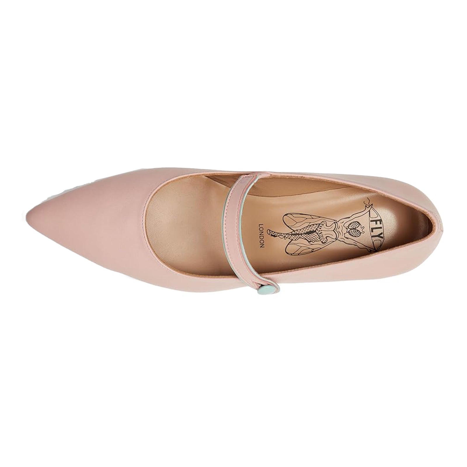 Fly London SULN265FLY Kaiser Leather Womens Shoes#color_pale pink skyblue