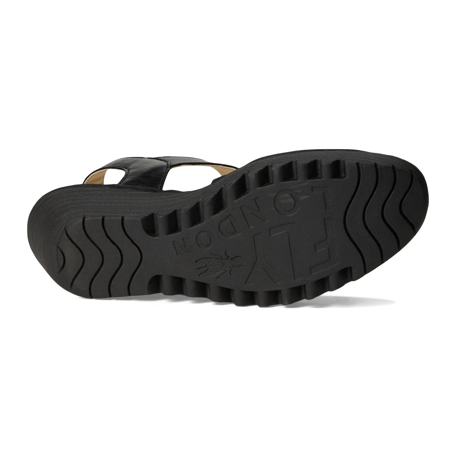 Fly London YOXA576FLY Mousse Leather Womens Sandals#color_black