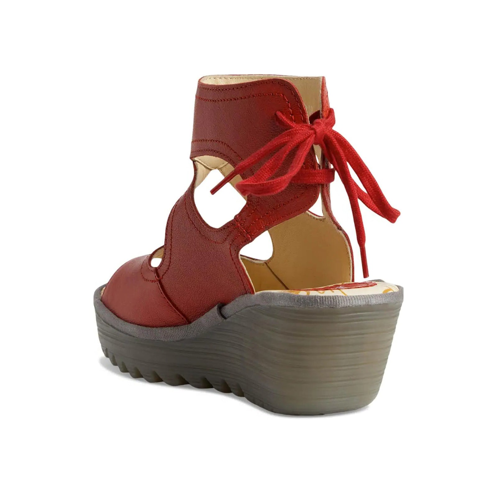 Fly London YULP571FLY Mousse Leather Womens Sandals#color_devil red