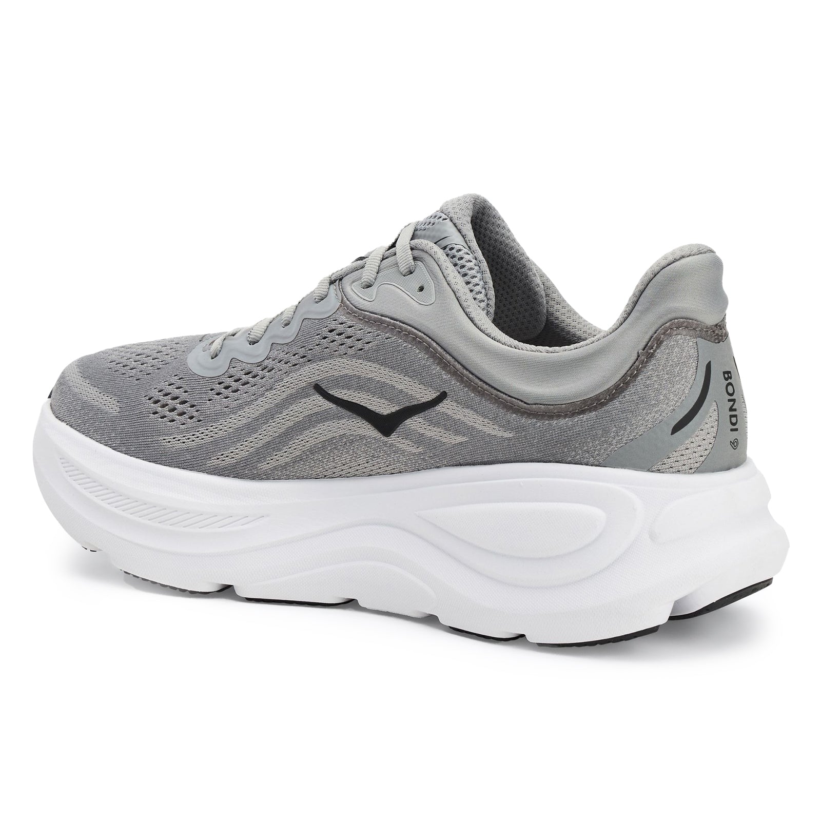 Hoka Bondi 9 Textile Synthetic Mens Trainers#color_galactic grey stellar grey