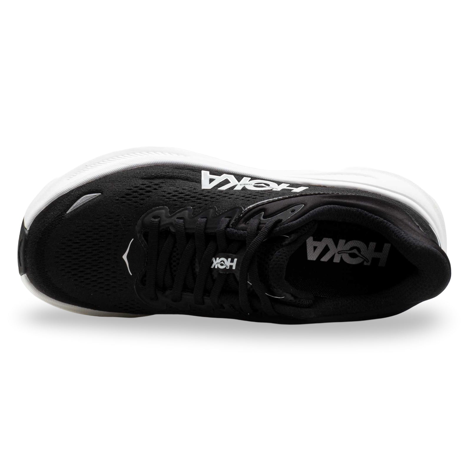 Hoka Bondi 9 Textile Synthetic Womens Trainers#color_black white