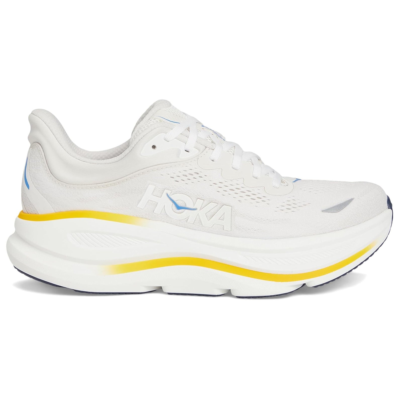 Hoka Bondi 9 Textile Synthetic Womens Trainers#color_white grout