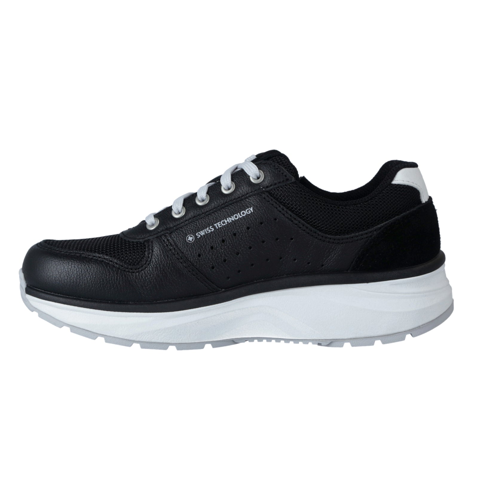 Joya Dynamo Zip Leather Womens Trainers#color_black