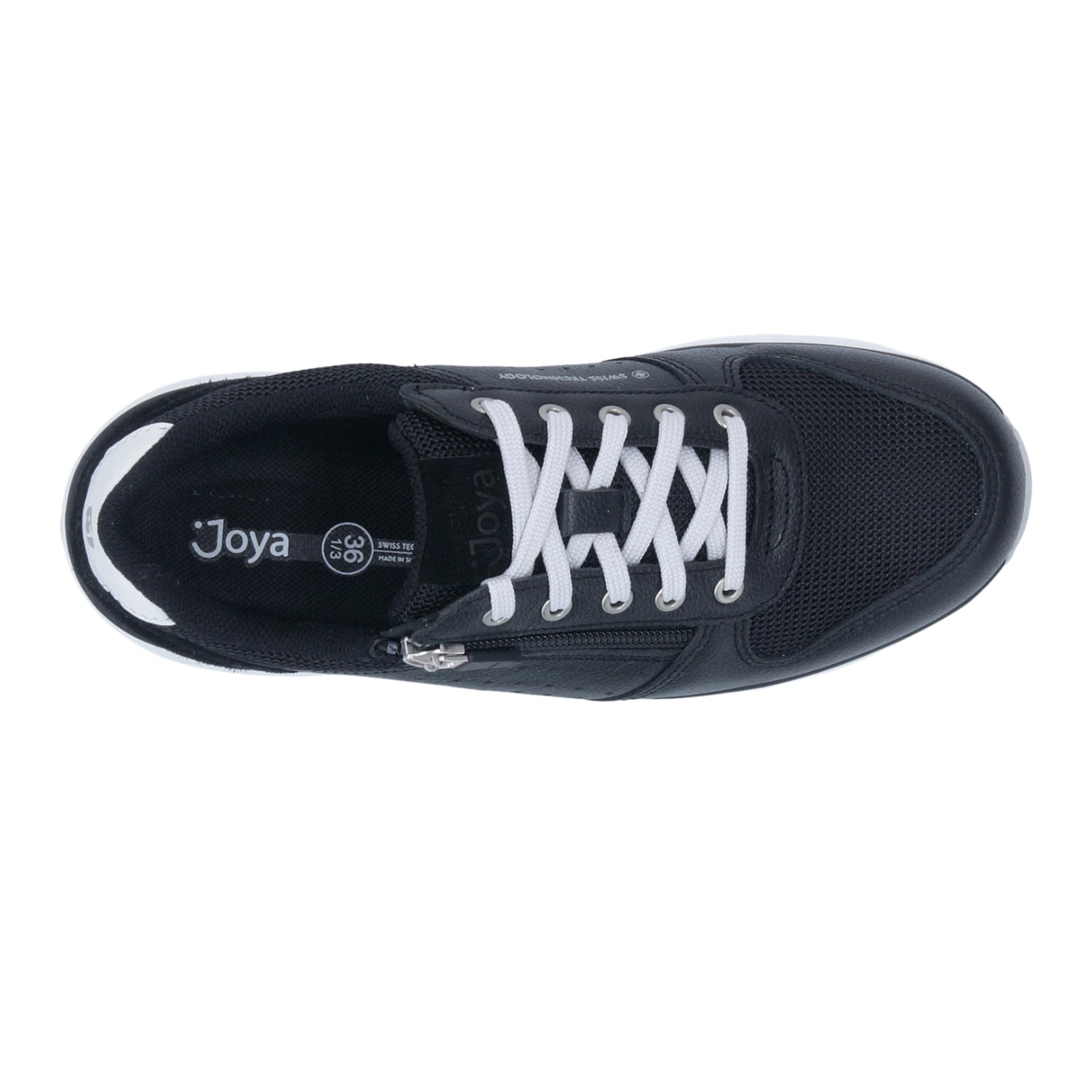 Joya Dynamo Zip Leather Womens Trainers#color_black