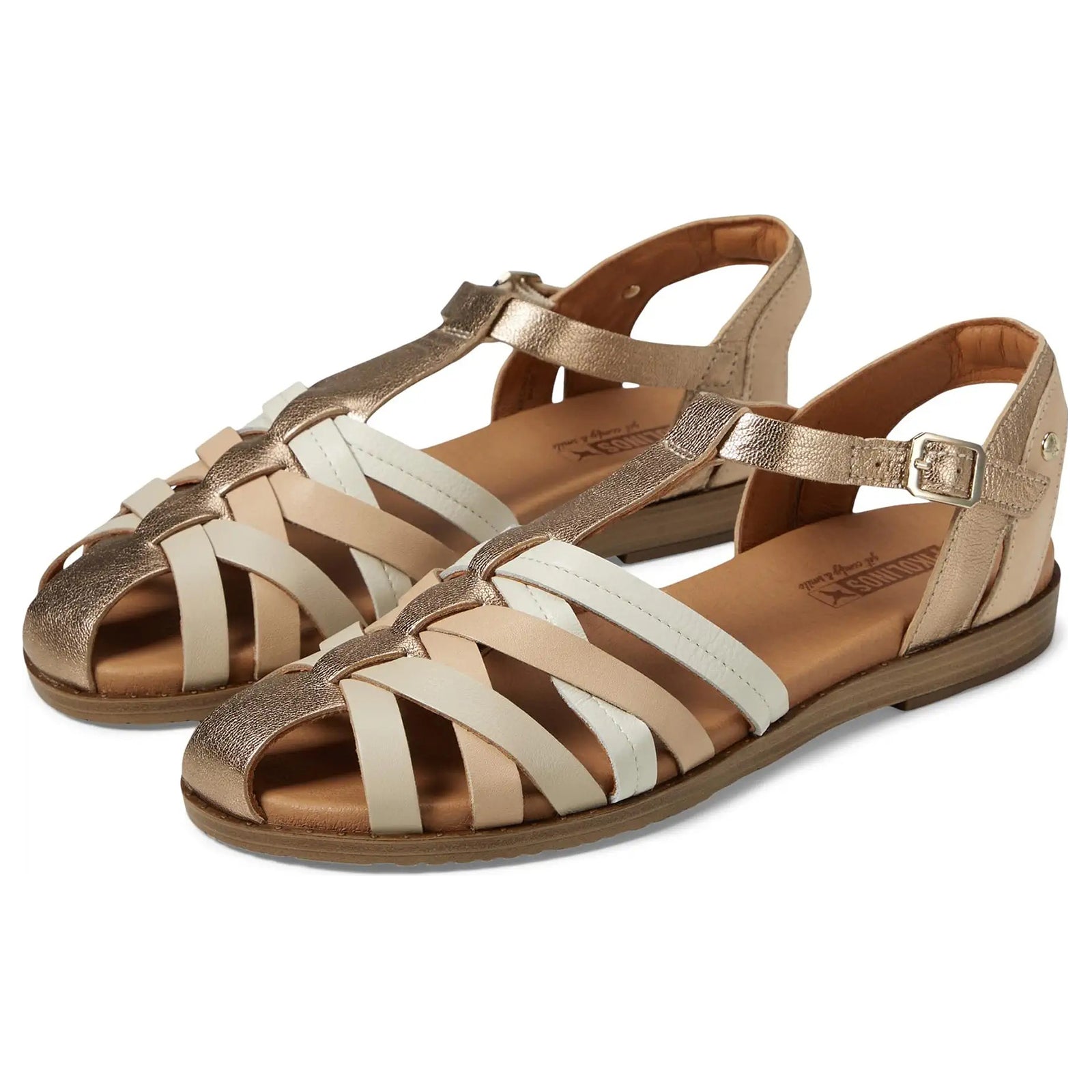 Pikolinos Formentera W8Q Leather Womens Sandals#color_champagne