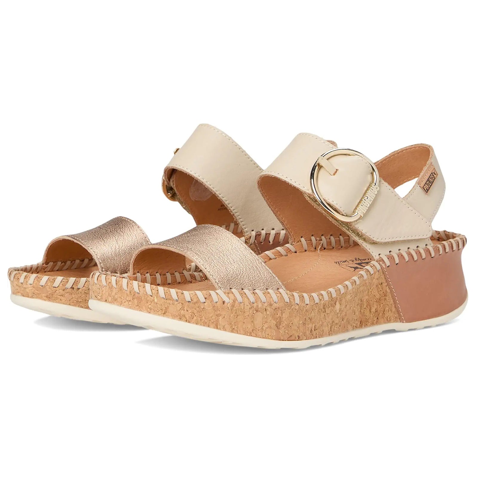 Pikolinos Marina W1C-0709CLC1 Leather Womens Sandals#color_champagne