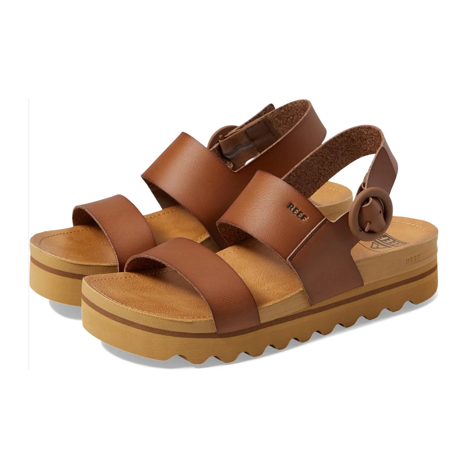 Reef Vista Hi Buckle Vegan Leather Womens Sandals#color_espresso