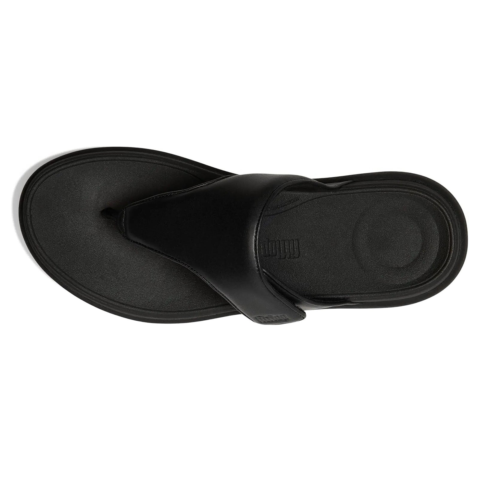FitFlop F Mode Go Adjustable Flatform Toe Post Synthetic Leather Womens Sandals#color_all black
