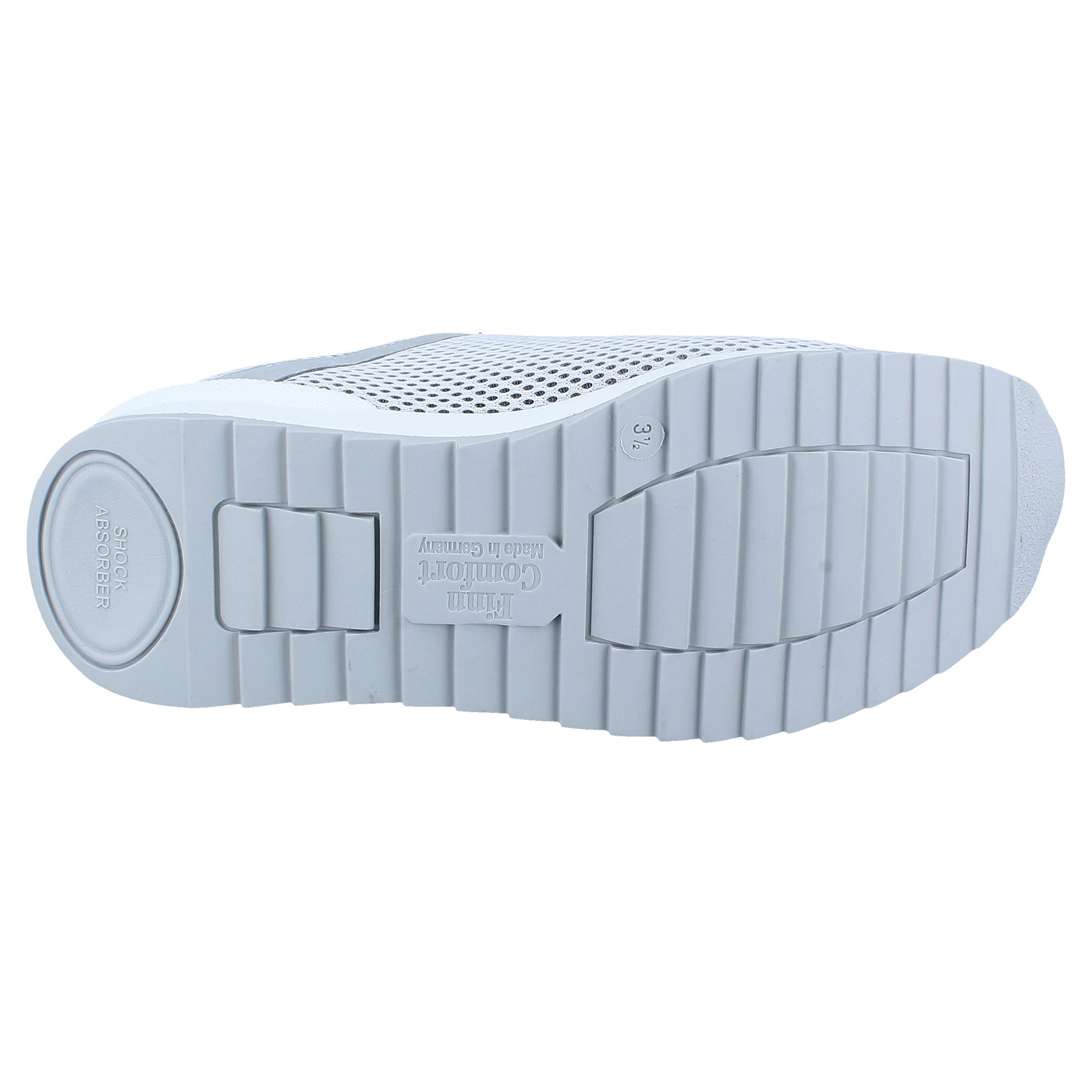 Finn Comfort Cerritos Leather Textile Womens Shoes#color_white silver