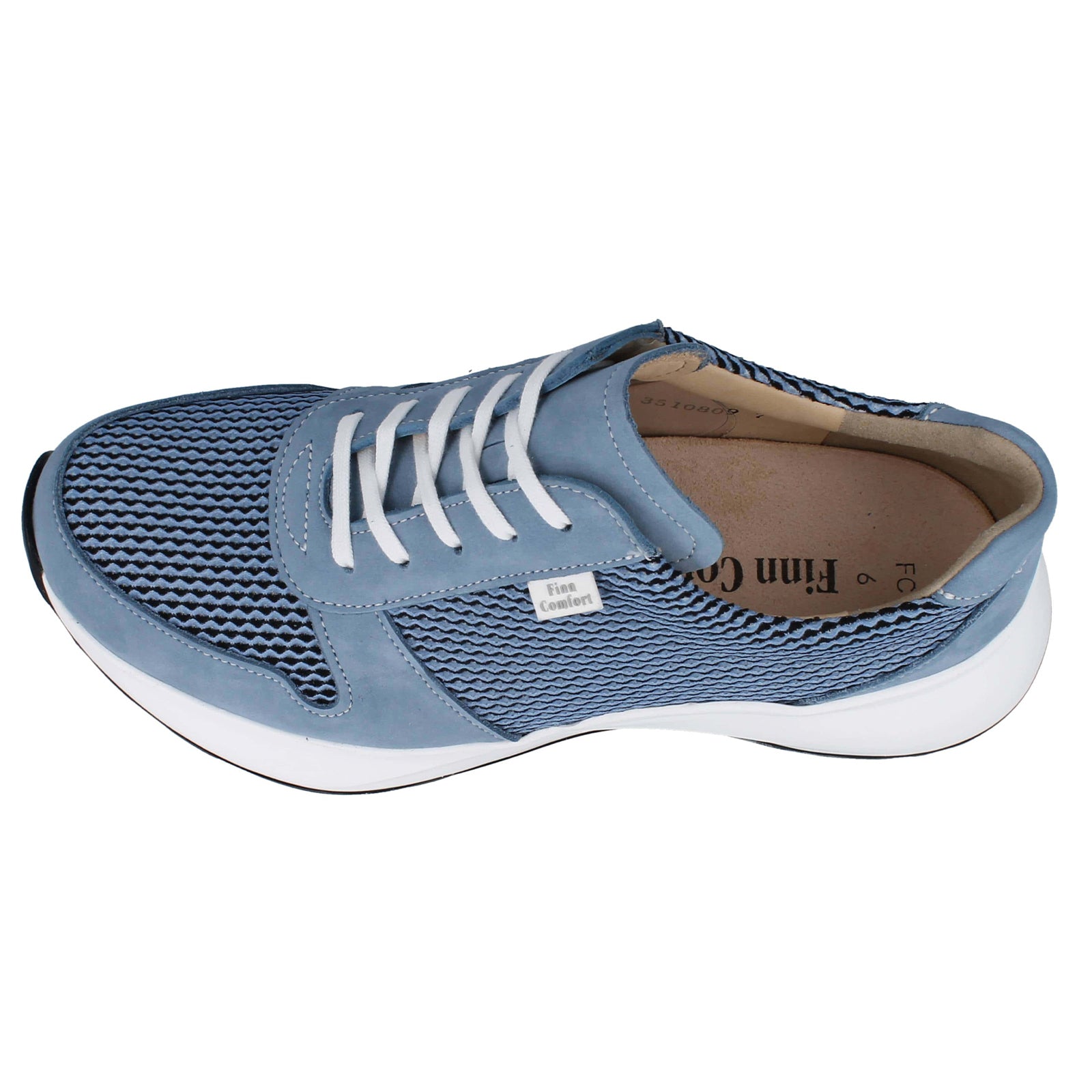 Finn Comfort Leganes Nubuck Textile Womens Shoes#color_blue sky